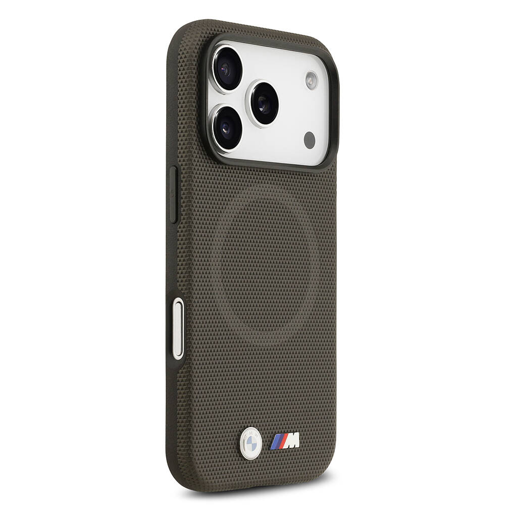 Apple iPhone 17 Pro Kılıf BMW Orjinal Lisanslı M-safe Şarj Özellikli Metal Logolu Delikli M Dizayn Deri Kapak - 15