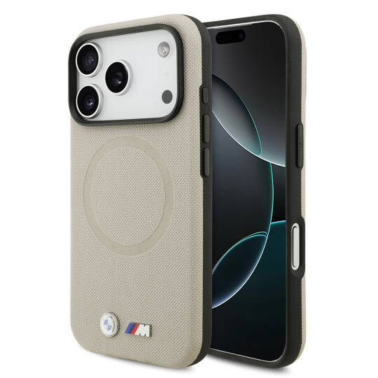 Apple iPhone 17 Pro Kılıf BMW Orjinal Lisanslı M-safe Şarj Özellikli Metal Logolu Delikli M Dizayn Deri Kapak - 4