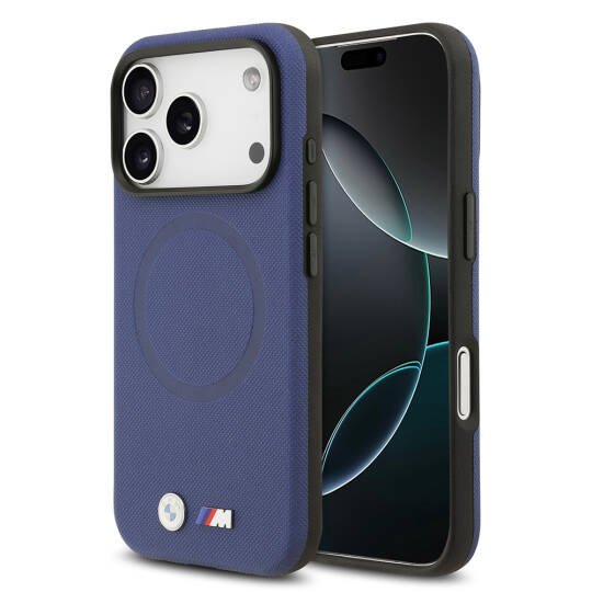 Apple iPhone 17 Pro Kılıf BMW Orjinal Lisanslı M-safe Şarj Özellikli Metal Logolu Delikli M Dizayn Deri Kapak - 2
