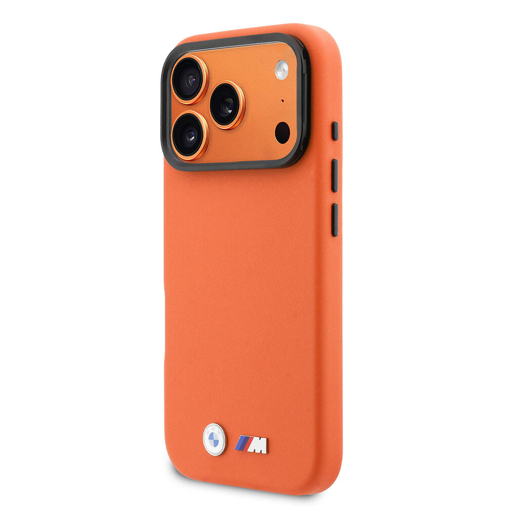 Apple iPhone 17 Pro Kılıf BMW Orjinal Lisanslı M-safe Şarj Özellikli Standlı Metal Kamera Çerçeveli M Logolu PU Deri Kapak - 2