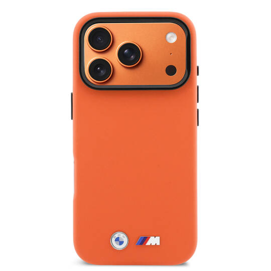 Apple iPhone 17 Pro Kılıf BMW Orjinal Lisanslı M-safe Şarj Özellikli Standlı Metal Kamera Çerçeveli M Logolu PU Deri Kapak - 3