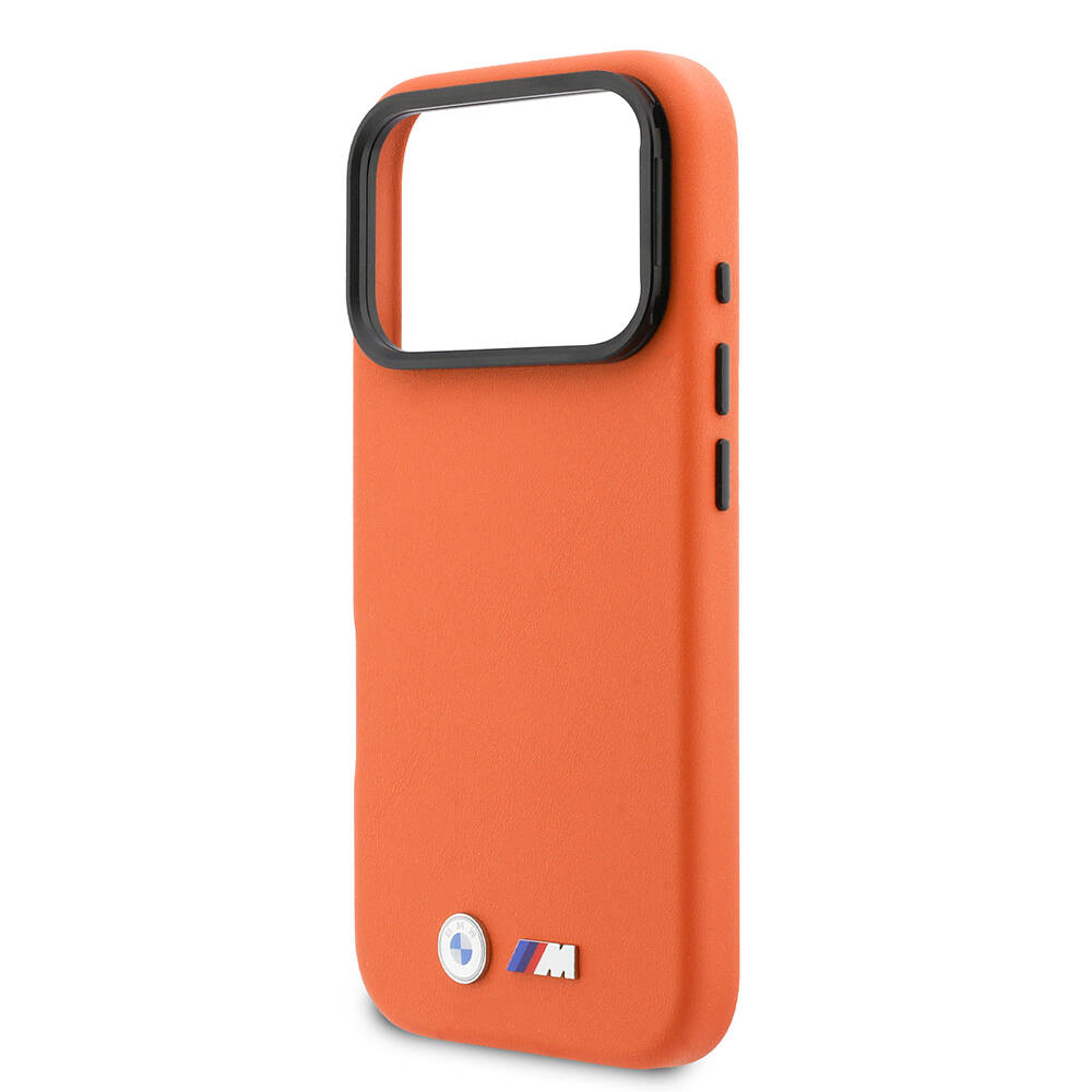 Apple iPhone 17 Pro Kılıf BMW Orjinal Lisanslı M-safe Şarj Özellikli Standlı Metal Kamera Çerçeveli M Logolu PU Deri Kapak - 6