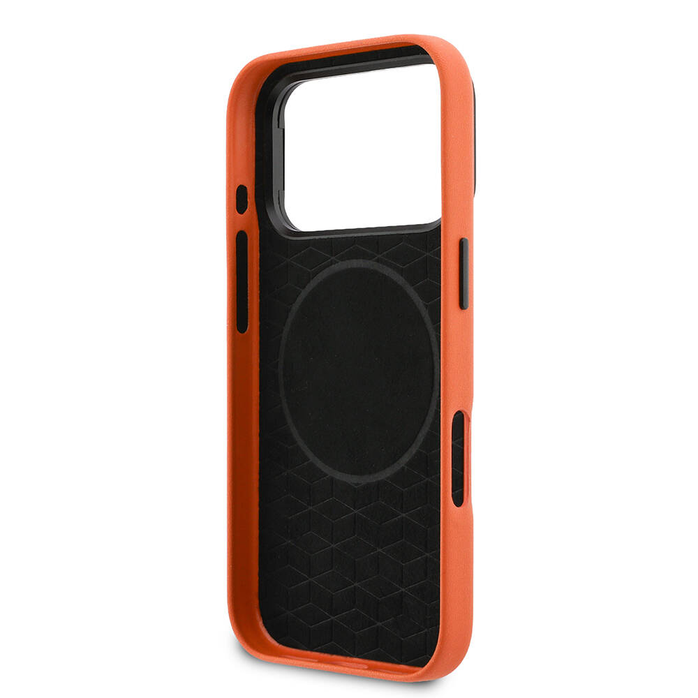 Apple iPhone 17 Pro Kılıf BMW Orjinal Lisanslı M-safe Şarj Özellikli Standlı Metal Kamera Çerçeveli M Logolu PU Deri Kapak - 7