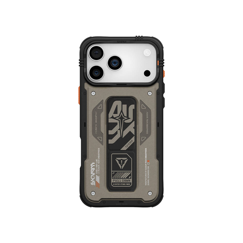 Apple iPhone 17 Pro Kılıf Desenli Airbag Tasarımlı Standlı Skinarma Aegis Kapak - 3