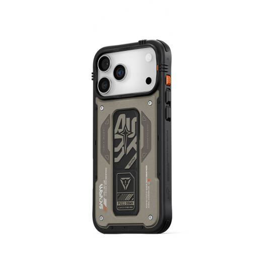 Apple iPhone 17 Pro Kılıf Desenli Airbag Tasarımlı Standlı Skinarma Aegis Kapak - 6