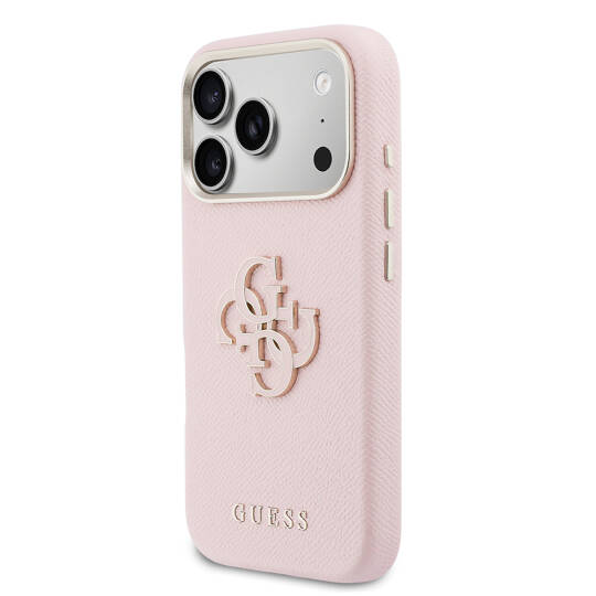 Apple iPhone 17 Pro Kılıf Guess Orjinal Lisanslı 4G Büyük Metal Kamera Çerçeveli PU Deri Resin Kapak - 26