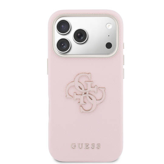 Apple iPhone 17 Pro Kılıf Guess Orjinal Lisanslı 4G Büyük Metal Kamera Çerçeveli PU Deri Resin Kapak - 27