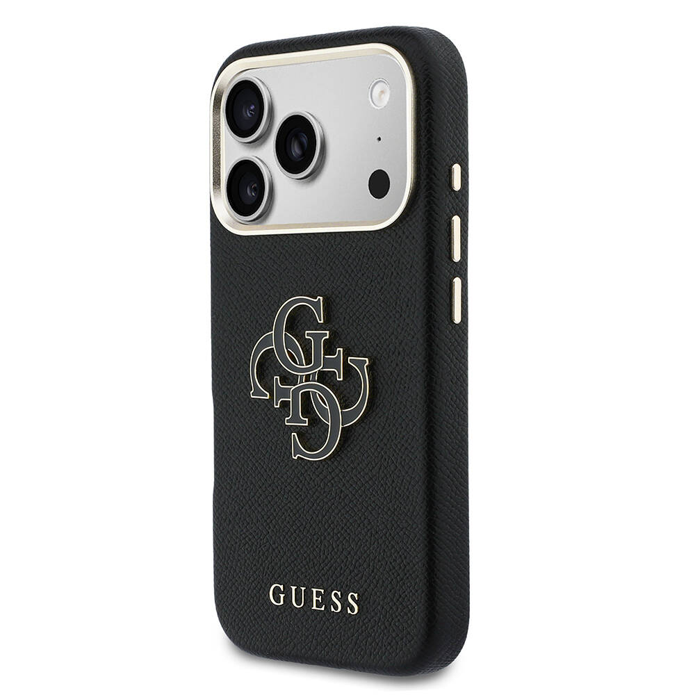 Apple iPhone 17 Pro Kılıf Guess Orjinal Lisanslı 4G Büyük Metal Kamera Çerçeveli PU Deri Resin Kapak - 18