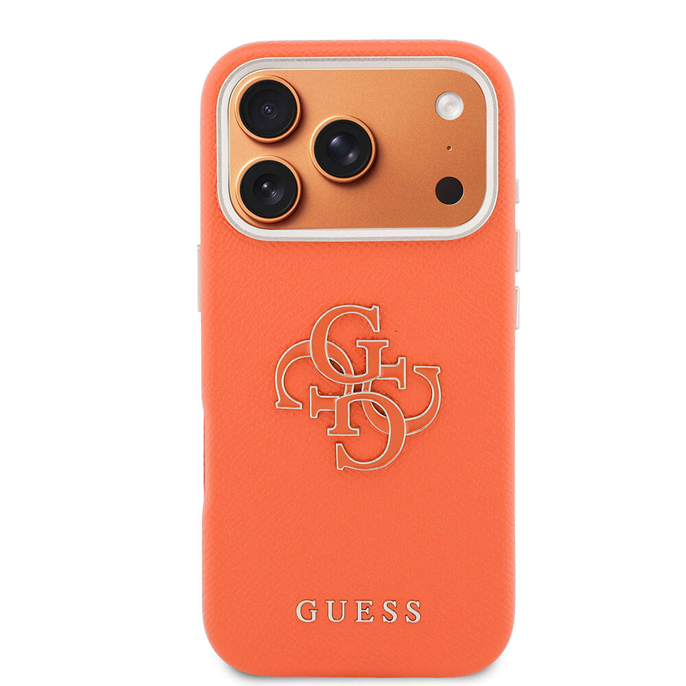 Apple iPhone 17 Pro Kılıf Guess Orjinal Lisanslı 4G Büyük Metal Kamera Çerçeveli PU Deri Resin Kapak - 11