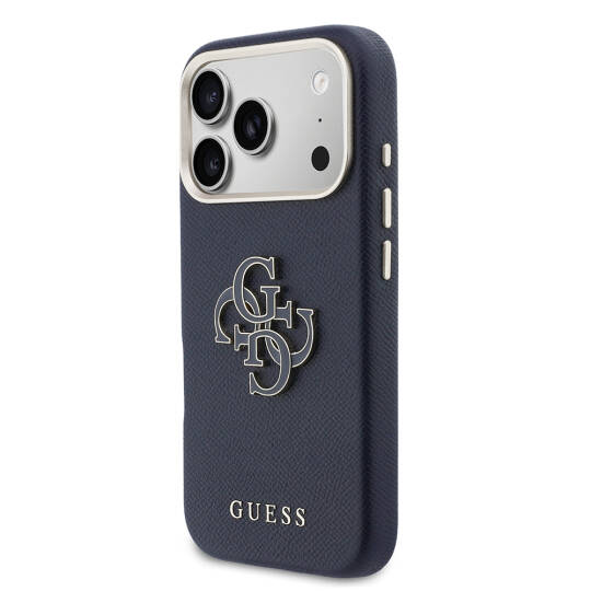 Apple iPhone 17 Pro Kılıf Guess Orjinal Lisanslı 4G Büyük Metal Kamera Çerçeveli PU Deri Resin Kapak - 2