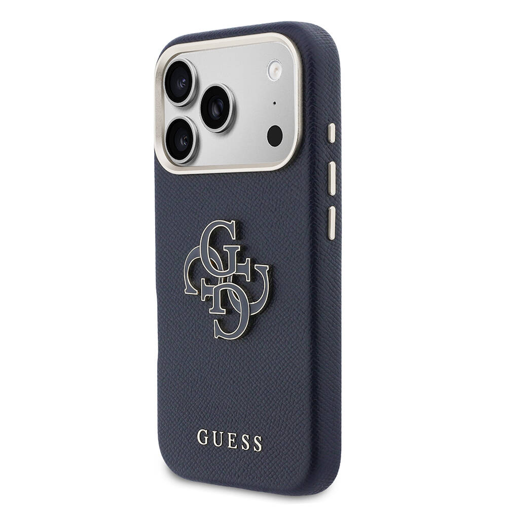 Apple iPhone 17 Pro Kılıf Guess Orjinal Lisanslı 4G Büyük Metal Kamera Çerçeveli PU Deri Resin Kapak - 2