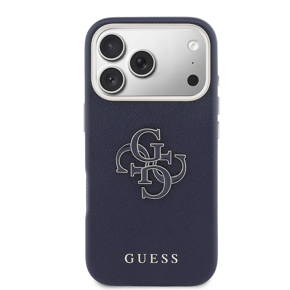 Apple iPhone 17 Pro Kılıf Guess Orjinal Lisanslı 4G Büyük Metal Kamera Çerçeveli PU Deri Resin Kapak - 3