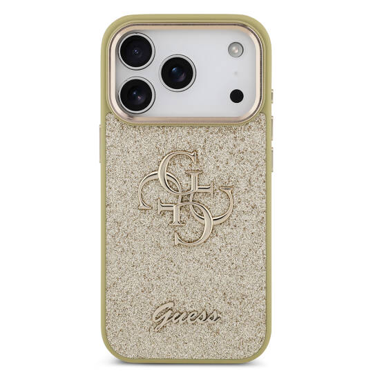 Apple iPhone 17 Pro Kılıf Guess Orjinal Lisanslı 4G Büyük Metal Kamera Çerçeveli ve Logolu Glitter Kapak - 7