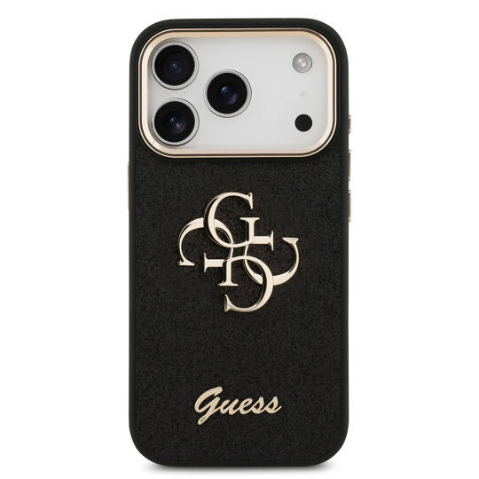 Apple iPhone 17 Pro Kılıf Guess Orjinal Lisanslı 4G Büyük Metal Kamera Çerçeveli ve Logolu Glitter Kapak - 14