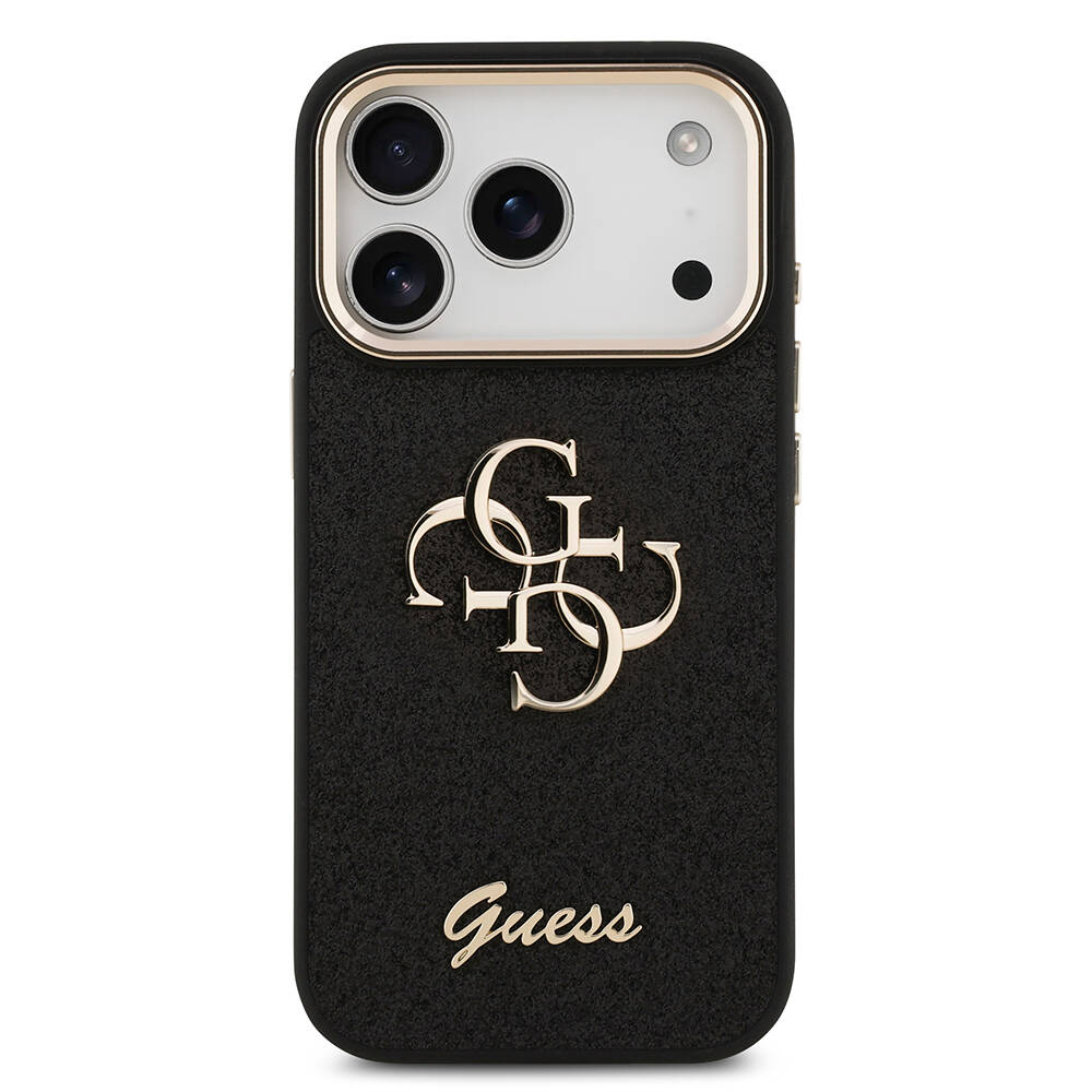 Apple iPhone 17 Pro Kılıf Guess Orjinal Lisanslı 4G Büyük Metal Kamera Çerçeveli ve Logolu Glitter Kapak - 14