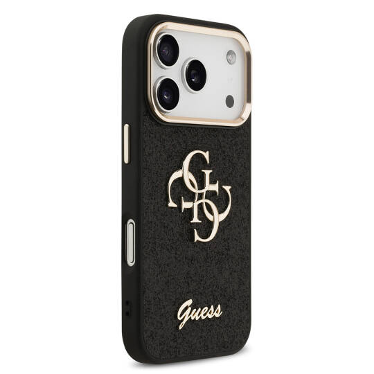 Apple iPhone 17 Pro Kılıf Guess Orjinal Lisanslı 4G Büyük Metal Kamera Çerçeveli ve Logolu Glitter Kapak - 15