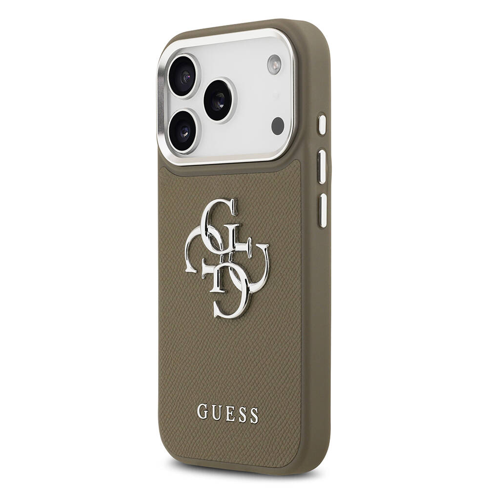 Apple iPhone 17 Pro Kılıf Guess Orjinal Lisanslı Grained 4G Metal Büyük Logolu Kapak - 3