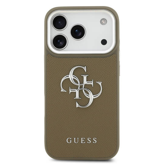 Apple iPhone 17 Pro Kılıf Guess Orjinal Lisanslı Grained 4G Metal Büyük Logolu Kapak - 4