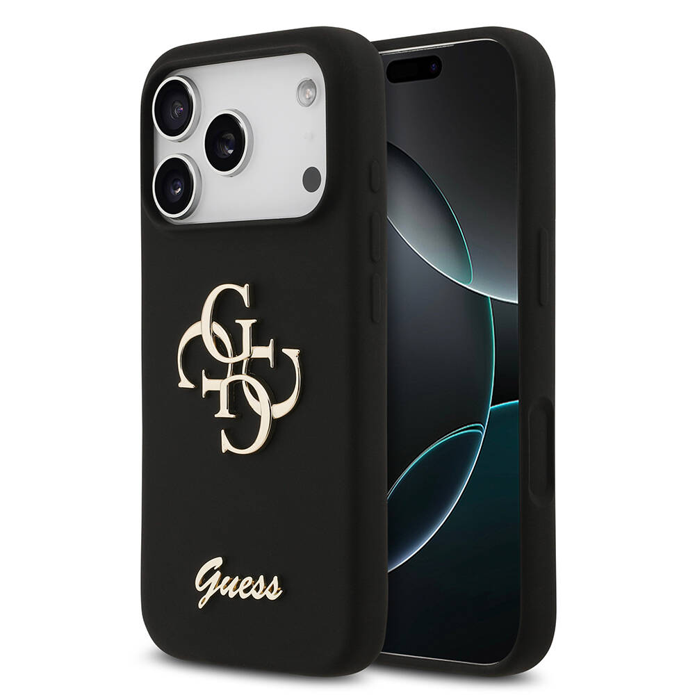 Apple iPhone 17 Pro Kılıf Guess Orjinal Lisanslı Grained Yazı Logolu Kapak - 5