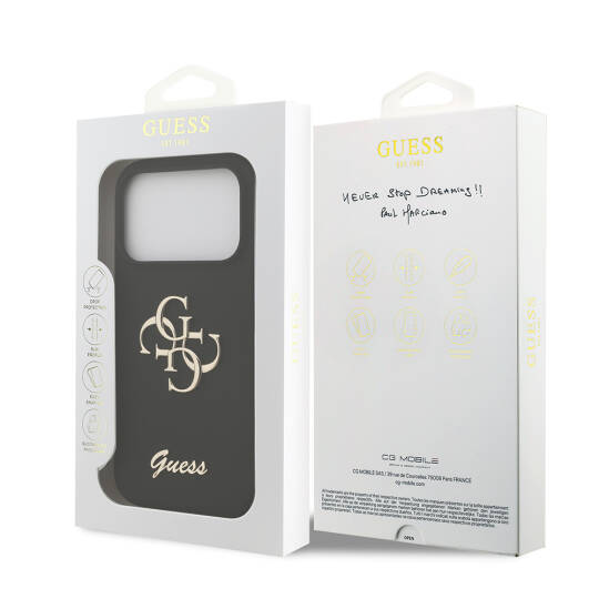 Apple iPhone 17 Pro Kılıf Guess Orjinal Lisanslı Grained Yazı Logolu Kapak - 12