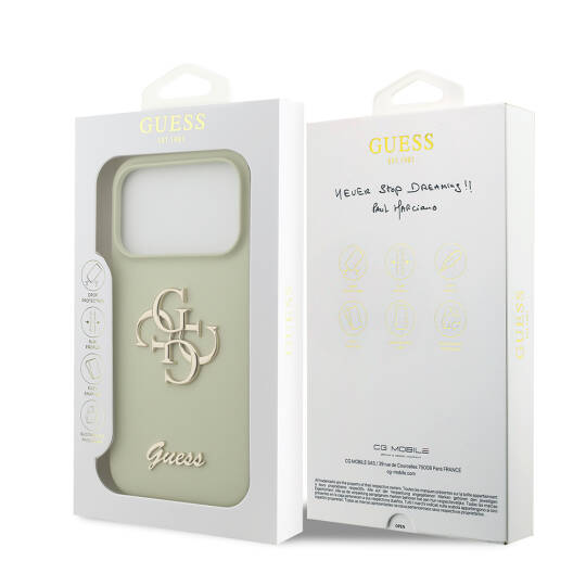 Apple iPhone 17 Pro Kılıf Guess Orjinal Lisanslı Grained Yazı Logolu Kapak - 19