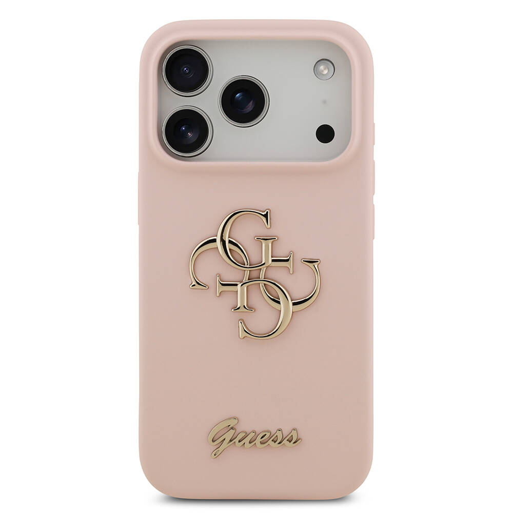 Apple iPhone 17 Pro Kılıf Guess Orjinal Lisanslı Grained Yazı Logolu Kapak - 21
