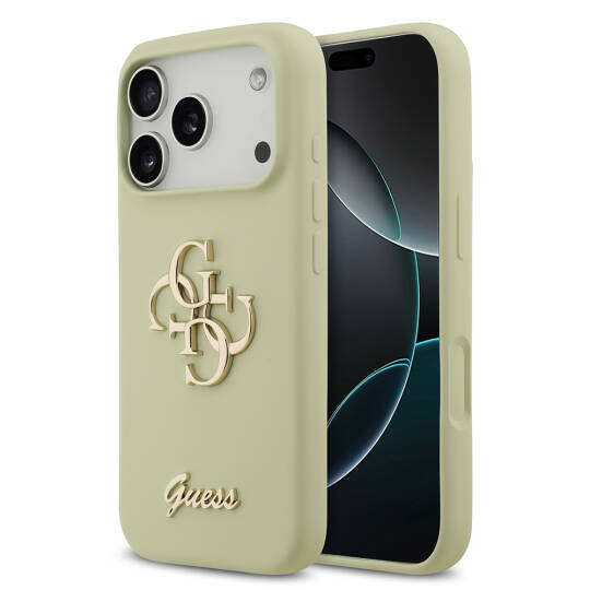 Apple iPhone 17 Pro Kılıf Guess Orjinal Lisanslı Grained Yazı Logolu Kapak - 2