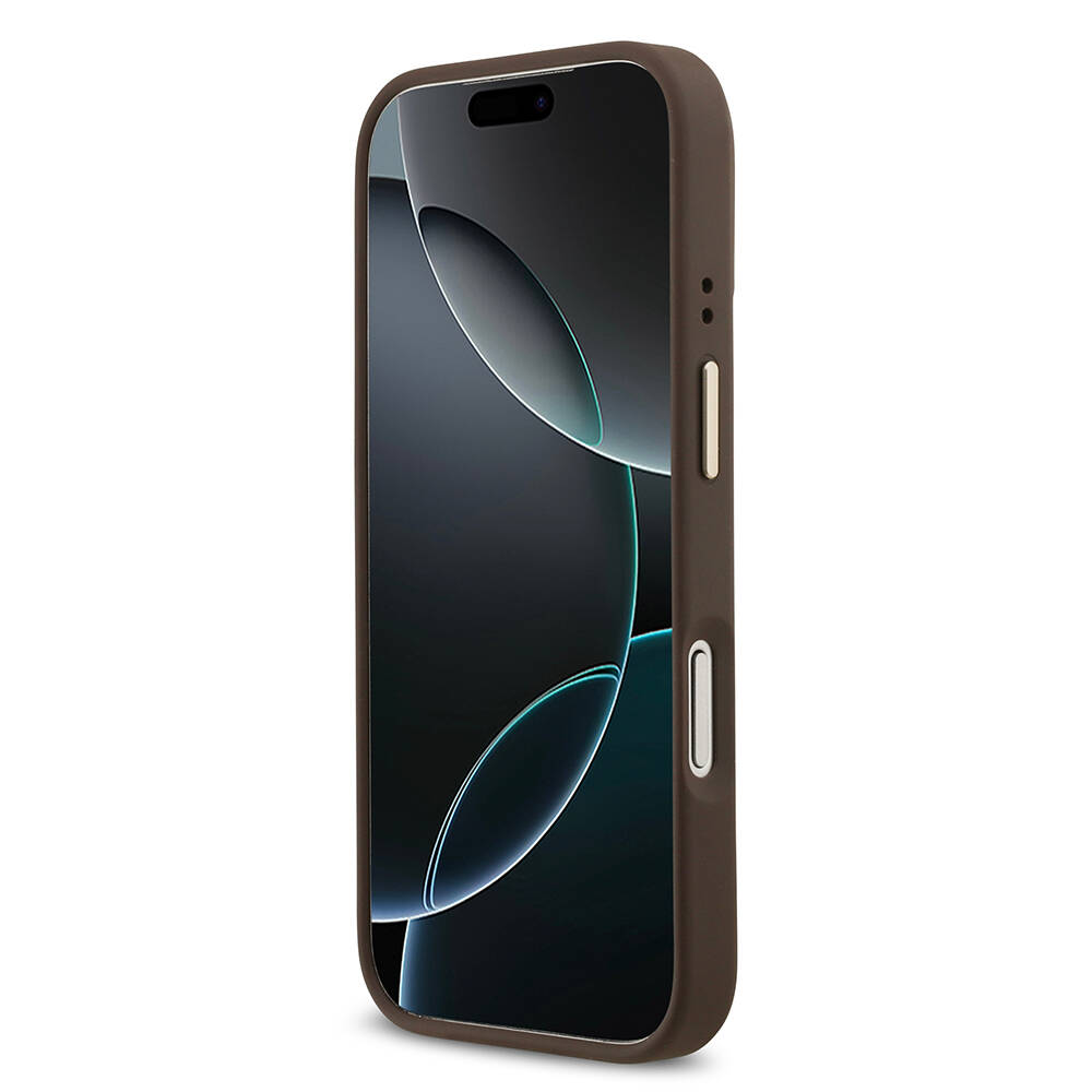 Apple iPhone 17 Pro Kılıf Guess Orjinal Lisanslı M-safe Şarj Özellikli 4G Desenli PU Metal Plaka Klasik Logolu Kapak - 14