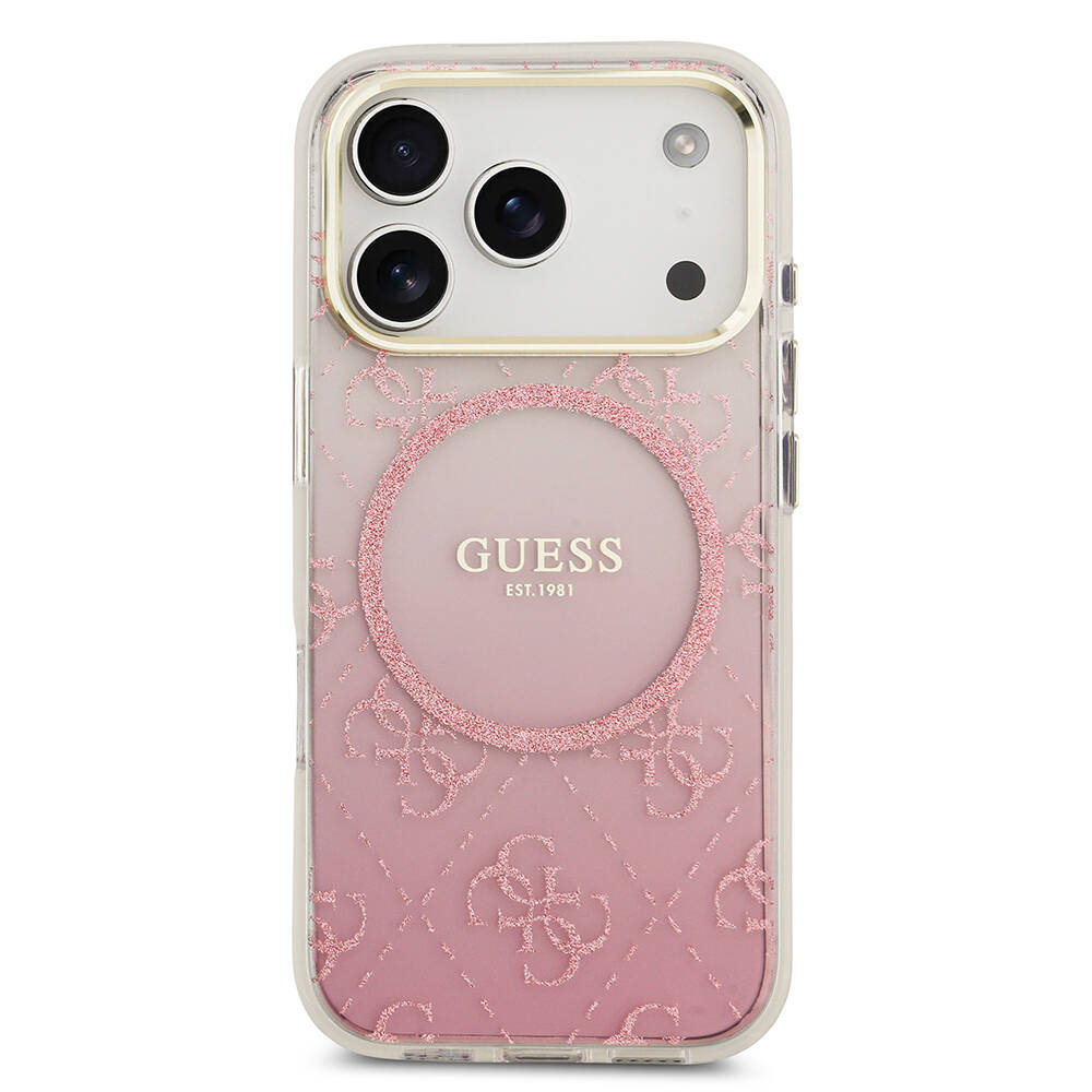 Apple iPhone 17 Pro Kılıf Guess Orjinal Lisanslı M-safe Şarj Özellikli 4G Desenli Simli Silikon Kapak - 6