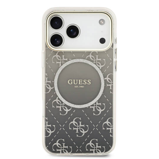 Apple iPhone 17 Pro Kılıf Guess Orjinal Lisanslı M-safe Şarj Özellikli 4G Desenli Simli Silikon Kapak - 18