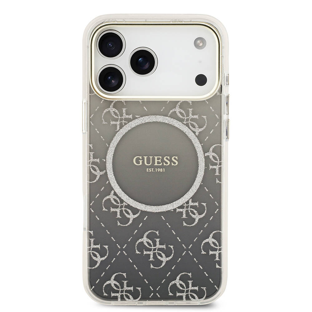 Apple iPhone 17 Pro Kılıf Guess Orjinal Lisanslı M-safe Şarj Özellikli 4G Desenli Simli Silikon Kapak - 18