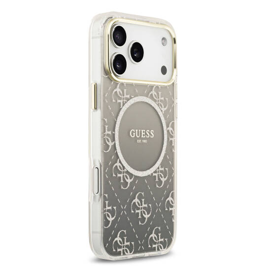 Apple iPhone 17 Pro Kılıf Guess Orjinal Lisanslı M-safe Şarj Özellikli 4G Desenli Simli Silikon Kapak - 19