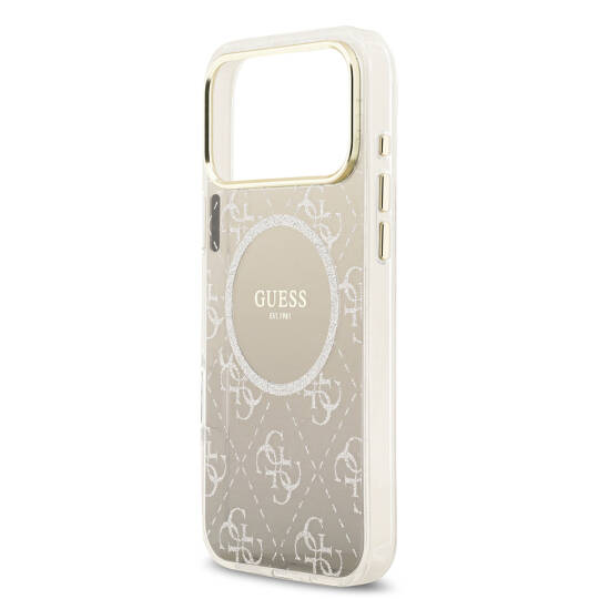 Apple iPhone 17 Pro Kılıf Guess Orjinal Lisanslı M-safe Şarj Özellikli 4G Desenli Simli Silikon Kapak - 21
