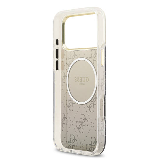 Apple iPhone 17 Pro Kılıf Guess Orjinal Lisanslı M-safe Şarj Özellikli 4G Desenli Simli Silikon Kapak - 22