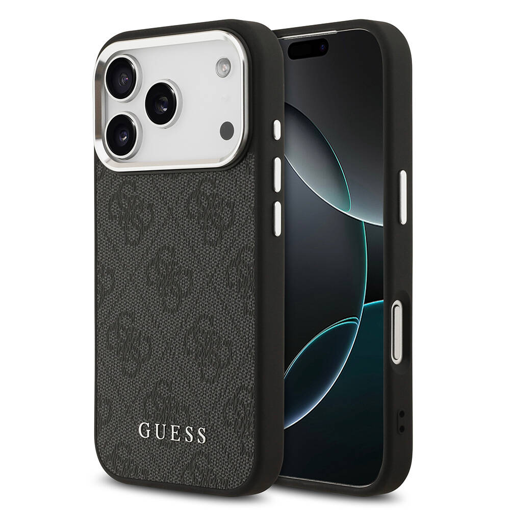 Apple iPhone 17 Pro Kılıf Guess Orjinal Lisanslı M-safe Şarj Özellikli 4G Klasik Yazı Logolu Kapak - 2