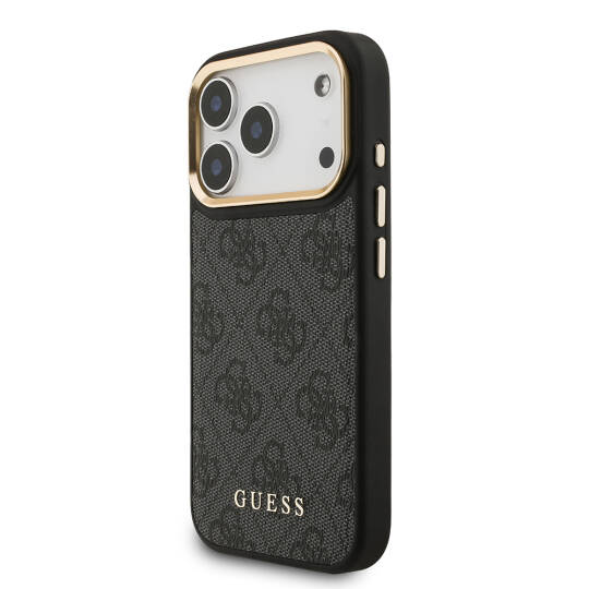 Apple iPhone 17 Pro Kılıf Guess Orjinal Lisanslı M-safe Şarj Özellikli 4G Metal Büyük Logolu Kartlıklı Kapak - 4