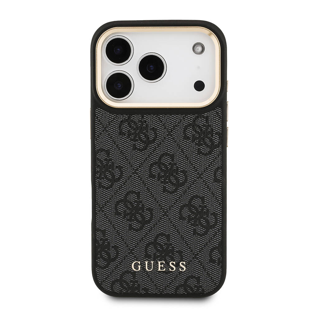 Apple iPhone 17 Pro Kılıf Guess Orjinal Lisanslı M-safe Şarj Özellikli 4G Metal Büyük Logolu Kartlıklı Kapak - 5