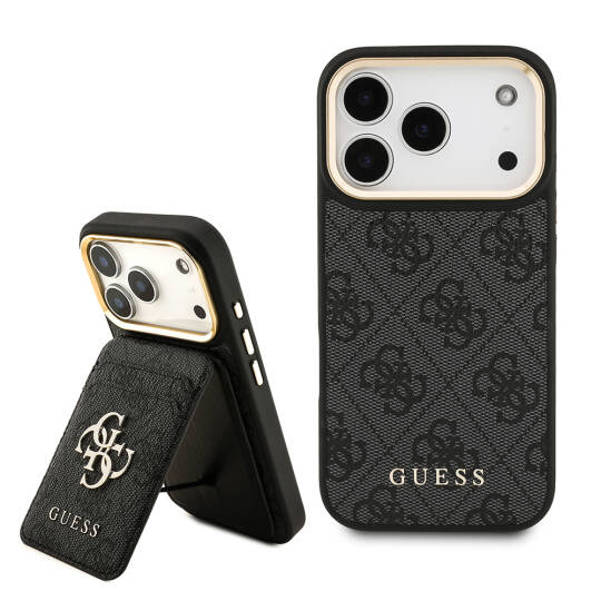 Apple iPhone 17 Pro Kılıf Guess Orjinal Lisanslı M-safe Şarj Özellikli 4G Metal Büyük Logolu Kartlıklı Kapak - 2