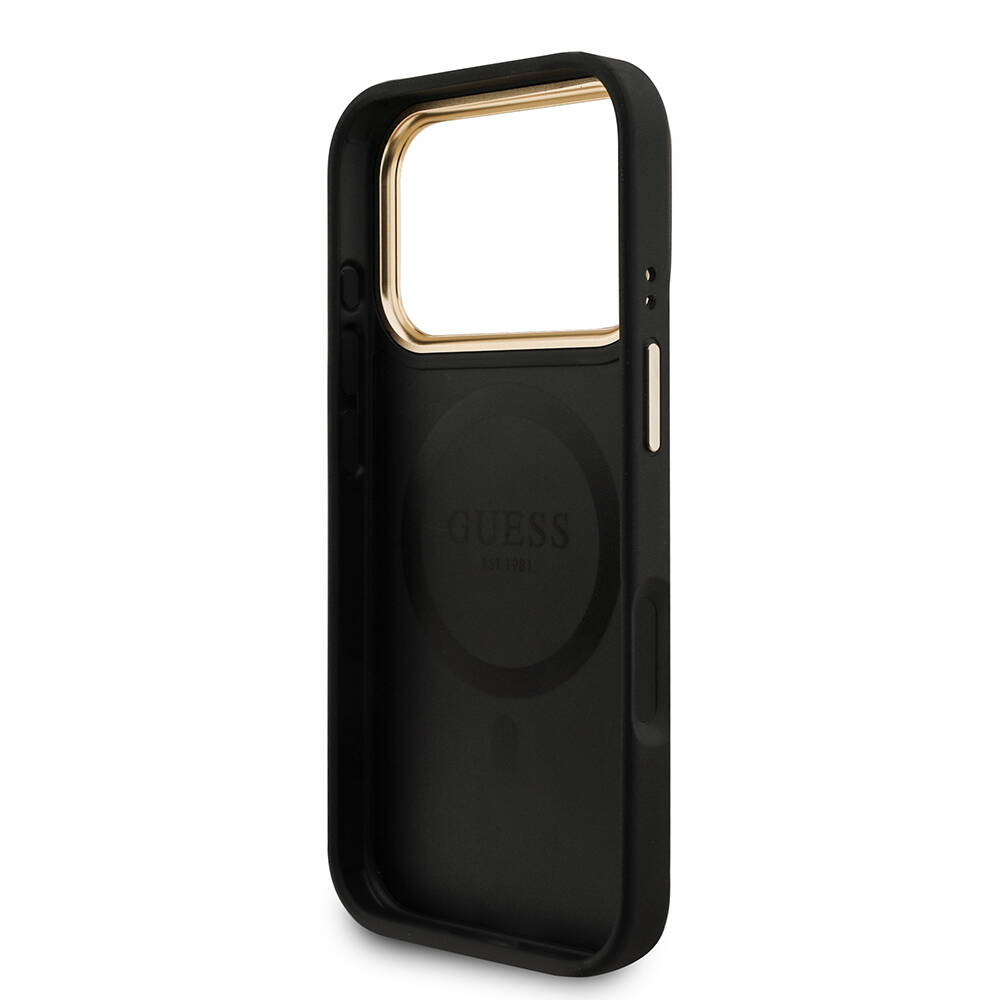 Apple iPhone 17 Pro Kılıf Guess Orjinal Lisanslı M-safe Şarj Özellikli Askılı ve 4G Logo Kartlıklı Kapak - 9