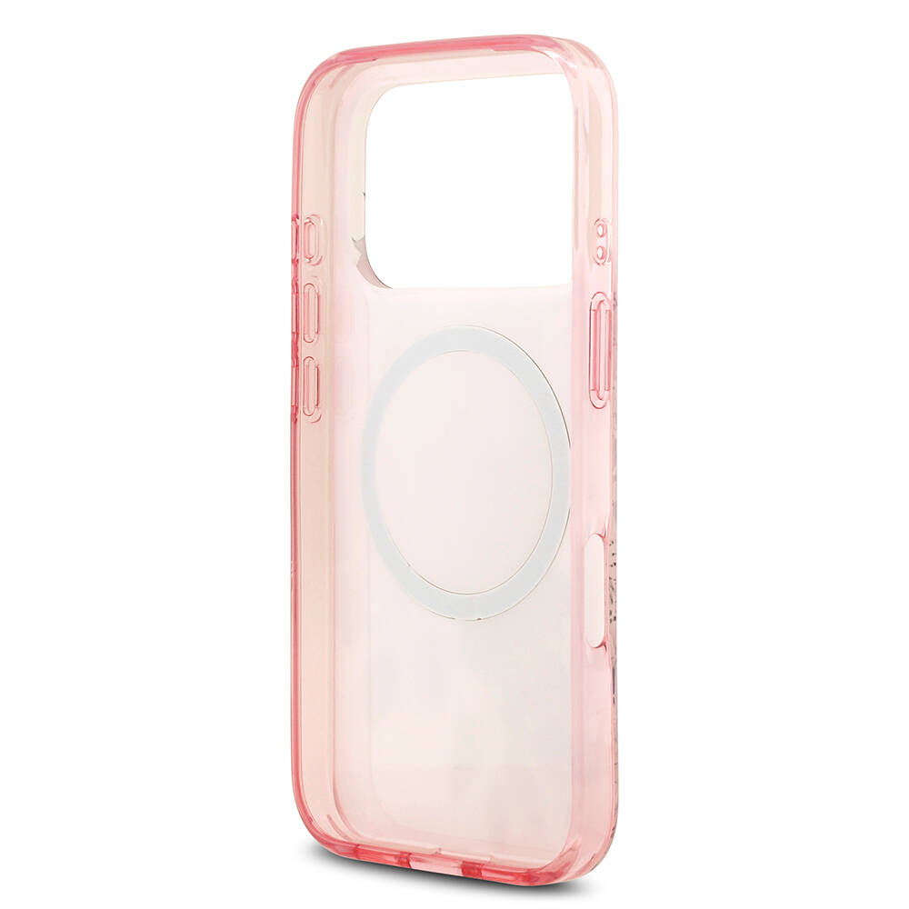 Apple iPhone 17 Pro Kılıf Guess Orjinal Lisanslı M-safe Şarj Özellikli Flower Tonal Circle Kapak - 10