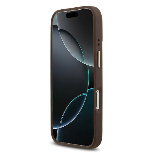 Apple iPhone 17 Pro Kılıf Guess Orjinal Lisanslı M-safe Şarj Özellikli Gold Metal Kamera Çerçeveli Taşlı 4G Logolu Kapak - 14