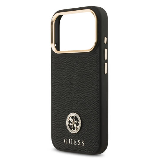 Apple iPhone 17 Pro Kılıf Guess Orjinal Lisanslı M-safe Şarj Özellikli Grained Yazı ve Taşlı 4G Logolu Kapak - 16