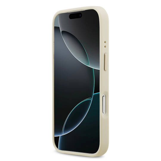 Apple iPhone 17 Pro Kılıf Guess Orjinal Lisanslı M-safe Şarj Özellikli Grained Yazı ve Taşlı 4G Logolu Kapak - 22