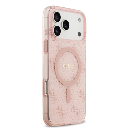 Apple iPhone 17 Pro Kılıf Guess Orjinal Lisanslı M-safe Şarj Özellikli IML Baskılı Klasik Logolu 4G Desenli Kapak - 6