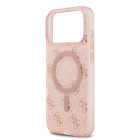 Apple iPhone 17 Pro Kılıf Guess Orjinal Lisanslı M-safe Şarj Özellikli IML Baskılı Klasik Logolu 4G Desenli Kapak - 8