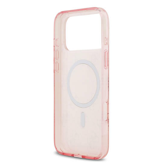Apple iPhone 17 Pro Kılıf Guess Orjinal Lisanslı M-safe Şarj Özellikli IML Baskılı Klasik Logolu 4G Desenli Kapak - 9