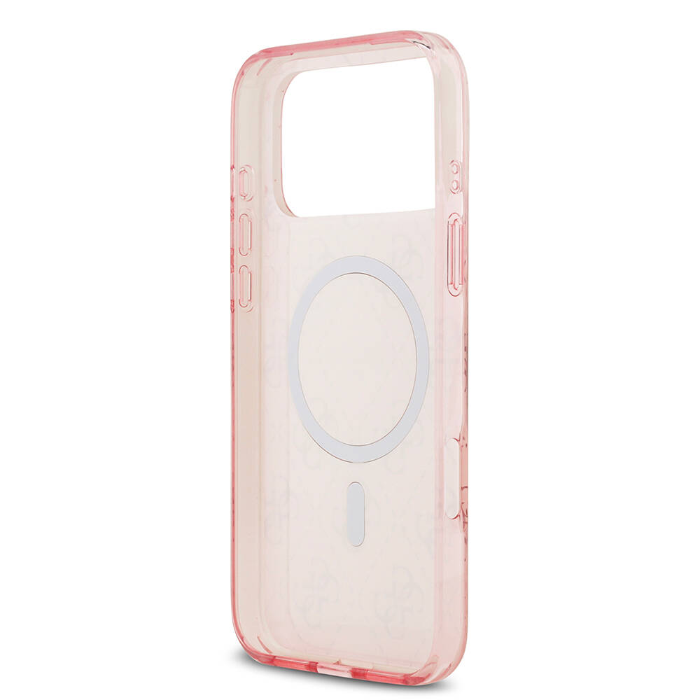 Apple iPhone 17 Pro Kılıf Guess Orjinal Lisanslı M-safe Şarj Özellikli IML Baskılı Klasik Logolu 4G Desenli Kapak - 9