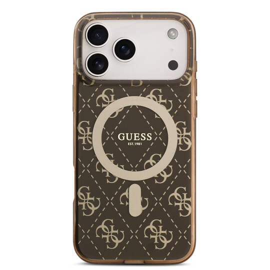 Apple iPhone 17 Pro Kılıf Guess Orjinal Lisanslı M-safe Şarj Özellikli IML Baskılı Klasik Logolu 4G Desenli Kapak - 11