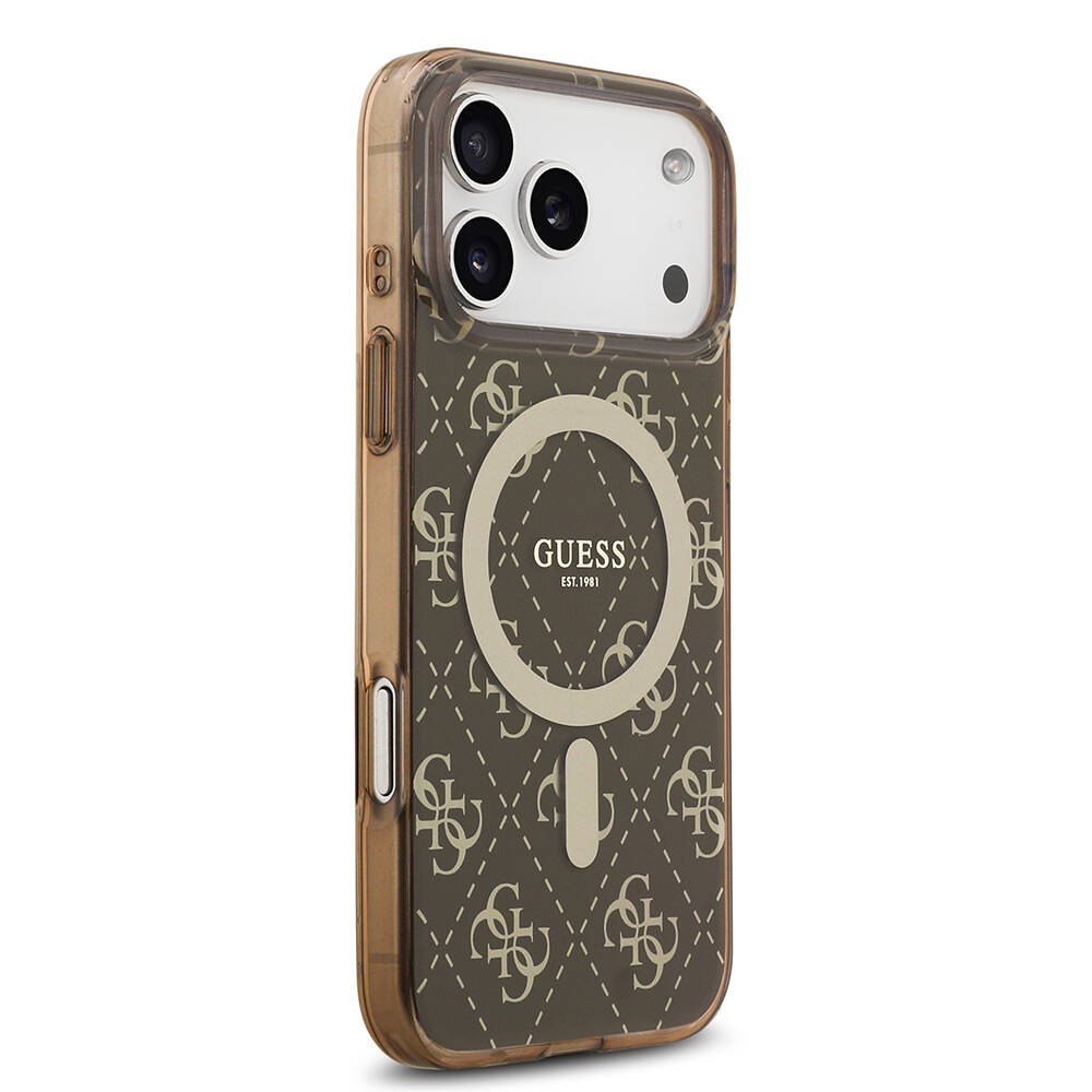 Apple iPhone 17 Pro Kılıf Guess Orjinal Lisanslı M-safe Şarj Özellikli IML Baskılı Klasik Logolu 4G Desenli Kapak - 12