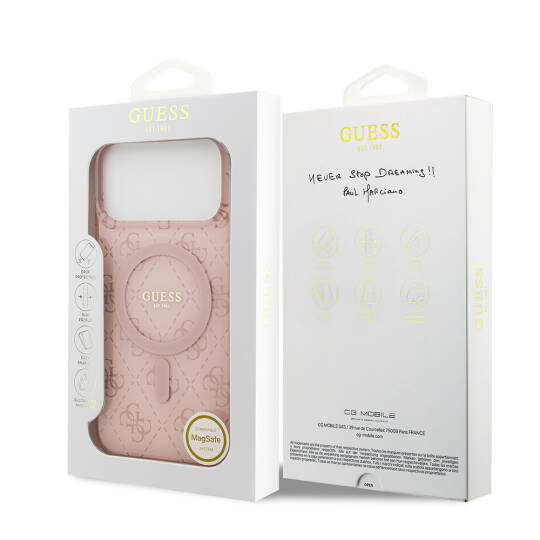 Apple iPhone 17 Pro Kılıf Guess Orjinal Lisanslı M-safe Şarj Özellikli IML Baskılı Klasik Logolu 4G Desenli Kapak - 16